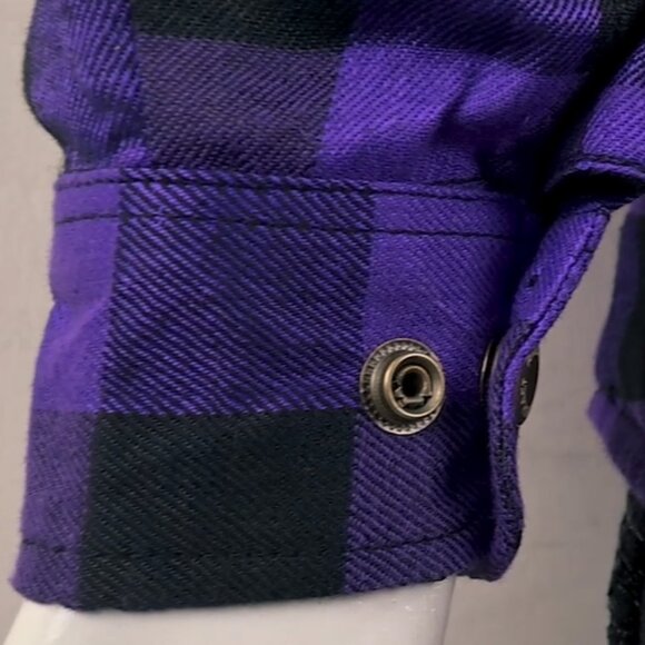 RIDERACT® Women Flannel Shirt with Long Sleeve Summer Purple Large Shirt - Picture 9 of 13